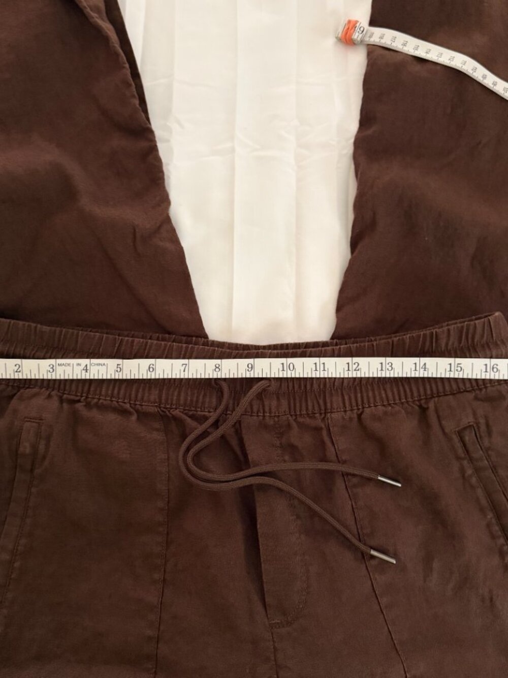 Athleta Retreat Linen High Rise Wide Leg Pant Size Large Petite Brown NWOT - Picture 12 of 14